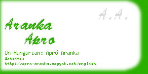 aranka apro business card