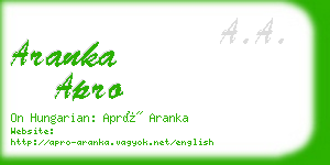 aranka apro business card